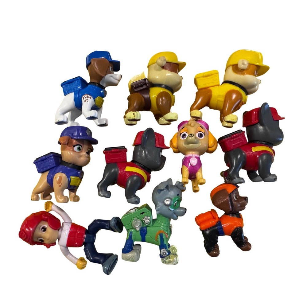 Paw Patrol Toy Figure Lot Marshall Chase Skye Rubble Rocky Zuma Ryder 10pc